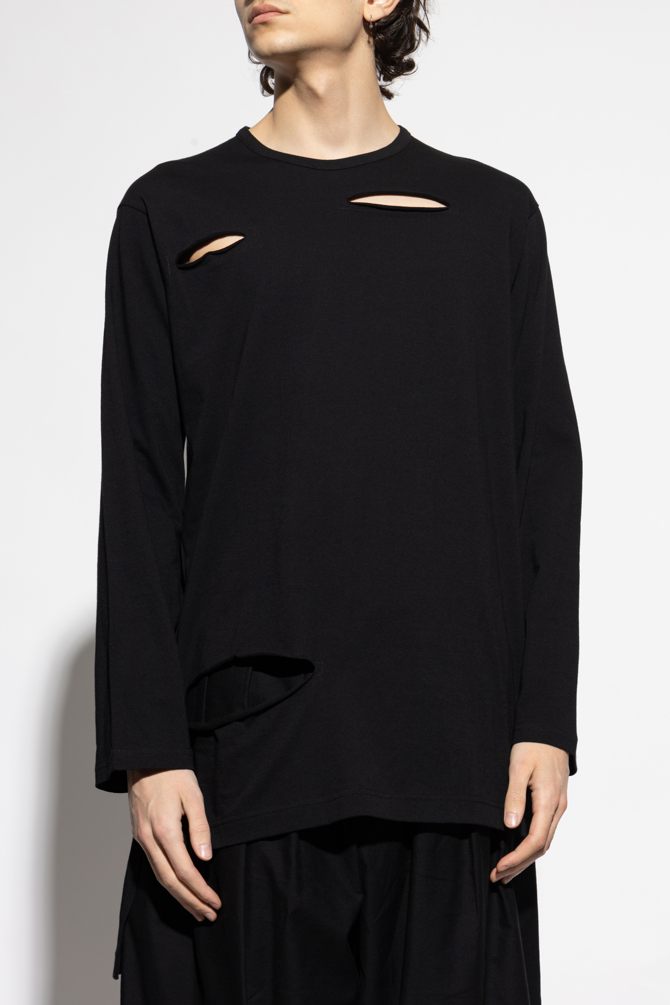 Yohji Yamamoto Asymmetrical long-sleeve T-shirt | Men's | Vitkac